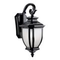 Product Image of Salisbury 19.5" 1 Light Outdoor Wall Light w/ White Linen Glass (Black)