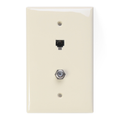 Product Image of Midsize Telephone/video Wall Jack, 6p4c X F (Light Almond)