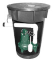 Product Image of Assembled Sewage Package System w/ Alarm, Automatic M266 - Poly Foam 18" X 30" Basin w/ Lid (Side Discharge)