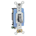Product Image of 15A, 120/277V Toggle Double-pole AC Quiet Switch, Extra Heavy Duty Spec Grade, Self Grounding, Back & Side Wired (Gray)