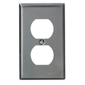 Product Image of 1-Gang Duplex Receptacle Wallplate, Midway Size, Non-magnetic Stainless Steel