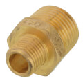 Product Image of 1/2" x 1/4" MIP Brass Reducing Barstock Hex Nipple (Lead Free)