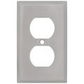 Product Image of 1-Gang Duplex Receptacle Wall Plate, Standard Size, Stainless Steel - Silver