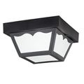 Product Image of 8.5" Polypropylene 1 Light Flush Mount w/ Frosted Glass (Black)