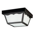 Product Image of 10.5" Polypropylene 2 Light Flush Mount w/ Frosted Glass (Black)
