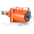 Product Image of Rhino-Hide Double Pole Fem 45 Deg Receptacle Double Hole Bus Bar, 313MCM-777MCM Cable (Orange)