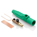 Product Image of 15 Series Cam-Type Male Plug, Contact & Insulator, Detachable, Single Set Screw Termination, #8, #2 AWG, 150A Max, Type 3R When Mated (Green)