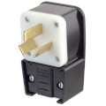 Product Image of Industrial Grade Straight Blade Angle Plug, 50A, 3P, NEMA 10-50P - Black (125/250V)