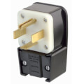 Product Image of Industrial Grade Straight Blade Angle Plug, 3P, 60A, NEMA 14-60P - Black (125/250V)