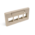 Product Image of Quickport, Modular Furniture Faceplate, 4-port (Ivory) Includes 1 Blank Insert.