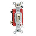 Product Image of 20A, 120/277V Toggle Locking Double-pole AC Quiet Switch, Self Grounding, Back & Side Wired, (Ivory)