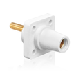Product Image of 16 Series Female Panel Receptacle, Cam-Type, 90-Degree, Threaded Stud Length, 1.5", Taper Nose, 400A Max, Cable Range, #2 to 4/0 AWG (White)