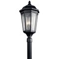 Product Image of Courtyard 27" 3 Light Exterior Post Light w/ Clear Seeded Glass (Textured (Black)