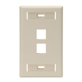 Product Image of Single-Gang Quickport, Wallplate w/ ID Windows, 2-port (Ivory)