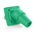 Product Image of 16 Series Female Panel Receptacle, Cam-Type, 45- Degree, Threaded Stud, Taper Nose, Cable Range- #2 to 4/0 AWG, 400A Max (Green)