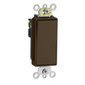 Product Image of 15A, 120/277V Decora Plus Rocker Single-Pole AC Quiet Switch, Commercial Spec Grade, Self Grounding, Back & Side Wired, (Brown)