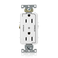 Product Image of Decora Plus Duplex Receptacle, Heavy-Duty Industrial, 15A 125V 2P 3W (White)