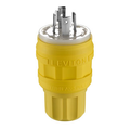 Product Image of 20A, 250V 3-Phase, NEMA L15-20P, 3P, 4W, Locking Plug, Grounding, Wetguard (Yellow)