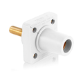 Product Image of Fem Panel Receptacle, Cam-Type, Self-Clinching Nut, 90 Deg. #2 to 4/0 AWG (White)