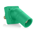 Product Image of 16 Series Male Panel Receptacle, Cam-Type, 45-Degree, Threaded Stud Length- 3/4", Taper Nose, Cable Range, #2 to 4/0 AWG, 400A Max (Green)
