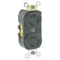 Product Image of 15A, 277V NEMA L7-15R, 2P, 3W, Duplex Locking Receptacle, Grounding (Black)
