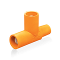 Product Image of 16 Series Taper Nose Paralleling 3-Way "T" Connector, Female-Male-Male, 400A Max (Orange)