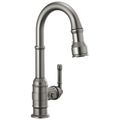 Product Image of Broderick Single Handle Pull-Down Bar/Prep Faucet, 1.8 GPM (Black Stainless), 9990-KS-DST
