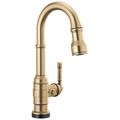 Product Image of Broderick Single Handle Pull-Down Bar/Prep Faucet with Touch2O Technology, 1.8 GPM (Champagne Bronze), 9990T-CZ-DST