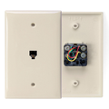Product Image of Midsize Telephone Wall Jack, 6p4c (Ivory)