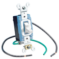 Product Image of 15A, 120/277V 3-way Toggle AC Quiet Switch, Heavy Duty Spec Grade, Grounding, Wire Lead 6-inch Wired (White)