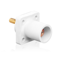 Product Image of 16 Series Male Panel Receptacle, Cam-Type, 90-Degree, Threaded Stud Length, 1.125", Taper Nose, 400A Max, Cable Range, #2 to 4/0 AWG (White)
