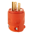 Product Image of 15A, 125V NEMA 5-15p, 2-pole, 3-wire Plug, Straight Blade, Rubber (Orange)