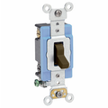 Product Image of 15A, 120/277V Toggle 4-way AC Quiet Switch, Extra Heavy Duty Spec Grade, Self Grounding, Back & Side Wired (Brown)