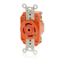 Product Image of 30A, 277/480V 3-Phase Y, NEMA L22-30R, 4P, 5W, Flush Mtg Locking Receptacle, Isolated Ground (Orange)