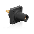 Product Image of 16 Series Female Panel Receptacle, Cam-Type, 90-Degree, Threaded Stud Length, 1.125", Taper Nose, 400A Max, Cable Range, #2 to 4/0 AWG (Black)