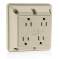 Product Image of 4-in-1 Quadruplex Receptacle Outlet,  15A, 125V Side Wire, NEMA 5-15R, 2-Pole, 3-Wire (Ivory)