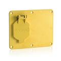 Product Image of 1, 1.56" Dia Single Receptacle w/ Weather-resistant Flip Lid, 1, Blank Coverplate Yellow