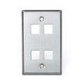 Product Image of Stainless Steel Quickport, Wallplate, Single Gang, 4-port