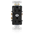 Product Image of Duplex Receptacle, Heavy-Duty Industrial, Split-Circuit, 20A 125V NEMA 5-20R, 2P 3W (Black)