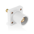 Product Image of Male Panel Receptacle, Cam-Type, Self-Clinching Nut, 90 Deg. #2 to 4/0 AWG (White)