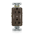Product Image of Decora Plus Duplex Receptacle, Heavy-Duty Industrial, 20A 125V NEMA 5-20R, 2P 3W (Brown)