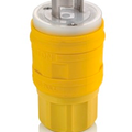 Product Image of 20A, 250V NEMA L2-20P, 2P, 2W, Plug, Locking Blade, Non-Grounding, Wetguard (Yellow)