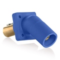 Product Image of 16 Series Male Panel Receptacle, Cam-Type, 45-Degree, Double Set Screw, Taper Nose, Cable Range- 2/0 to 4/0 AWG, 400A Max (Blue)