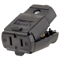Product Image of 15A, 125V NEMA 1-15R, 2-pole, 2-wire, Connector, Straight Blade, Residential Grade, Polarized, Non-grounding (Black)