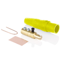 Product Image of 16 Series Taper Nose Cam-Type Male Plug, Contact & Insulator, Detachable, Pre-cut for 4/0 AWG cable, 400A Max, Type 3R When Mated (Yellow)