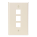 Product Image of Single-Gang Quickport, Wallplate, 3-port (Light Almond)