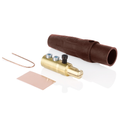 Product Image of 16 Series Taper Nose Cam-Type Male Plug, Contact & Insulator, Detachable, Pre-cut for 4/0 AWG cable, 400A Max, Type 3R When Mated (Brown)