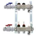 Product Image of 2-Loop 1" Stainless Steel Radiant Heat Manifold Assembly w/ Flow Meter
