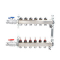 Product Image of 6-Loop 1" Stainless Steel Radiant Heat Manifold Assembly w/ Flow Meter