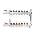 Product Image of 7-Loop 1" Stainless Steel Radiant Heat Manifold Assembly w/ Flow Meter